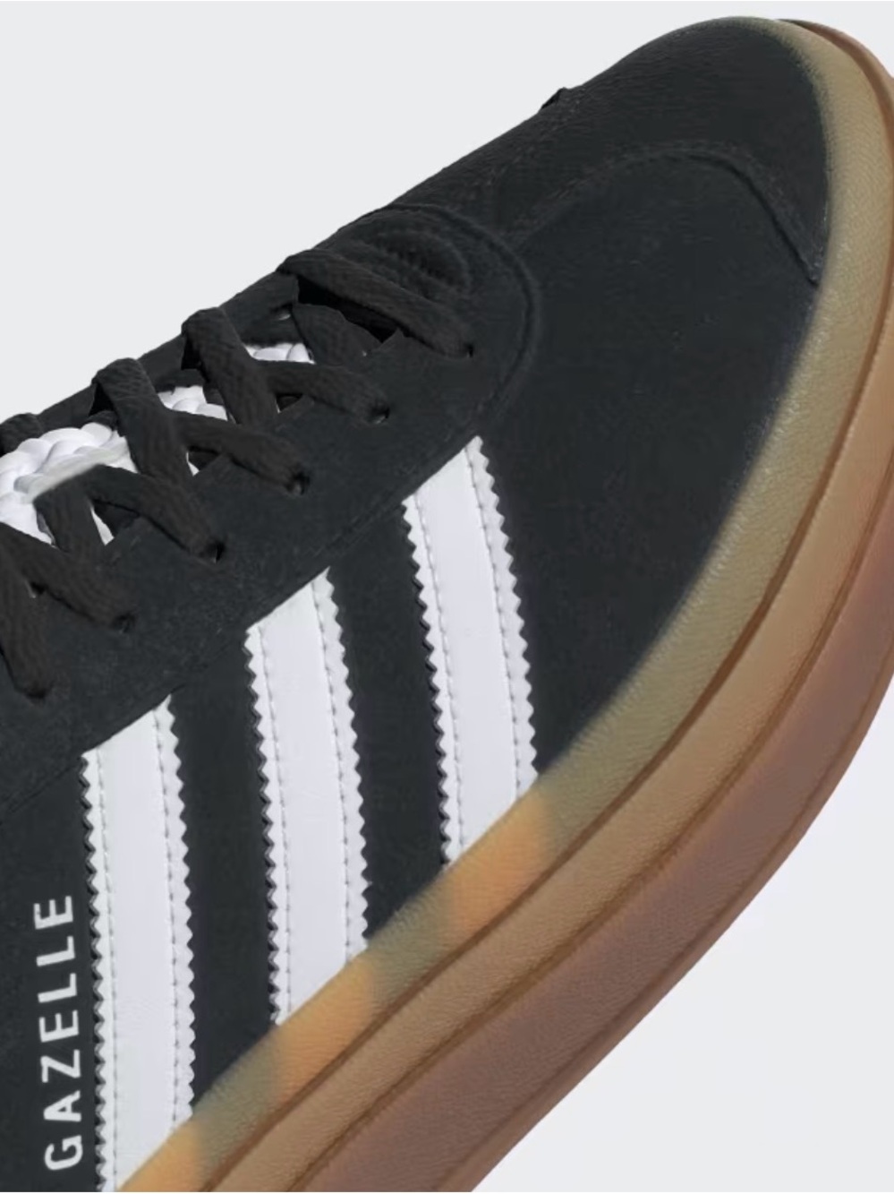 adidas Gazelle Women's Black and White Sneakers with Brown Gradient Sole - Picture 7 of 10